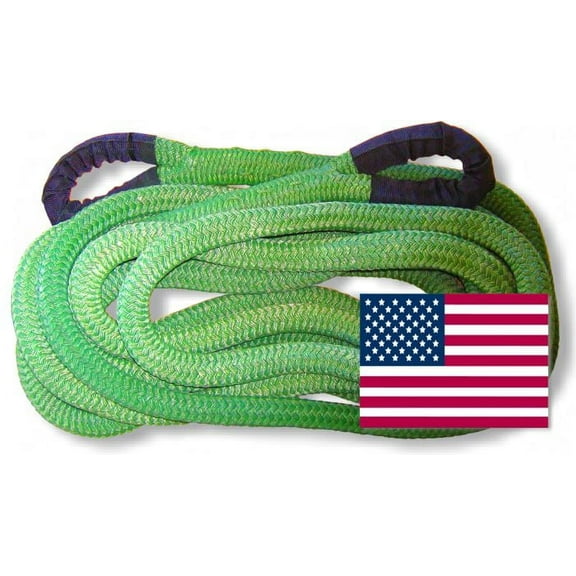 (Full-size truck) U.S. made 1-1/8 inch X 30 ft "GECKO GREEN" Safe-T-Line® Kinetic Snatch ROPE