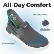 FitVille Mens Slip on Casual Shoes Loafers, Extra Wide Width Available