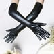 thumbnail image 3 of Guantes de Cuero Hugo Guantes Largos Elásticos 21 pulgadas Negro, 3 of 7