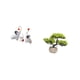 thumbnail image 5 of Colección de figuras de familia de elefantes y bonsáis artificiales para escritorio, sala de estar, dormitorio, centros de mesa, esculturas de vegetac, 5 of 8