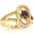 thumbnail image 2 of Split Band Garnet Diamond Cocktail Ring In 14k Yellow Gold, 2 of 6