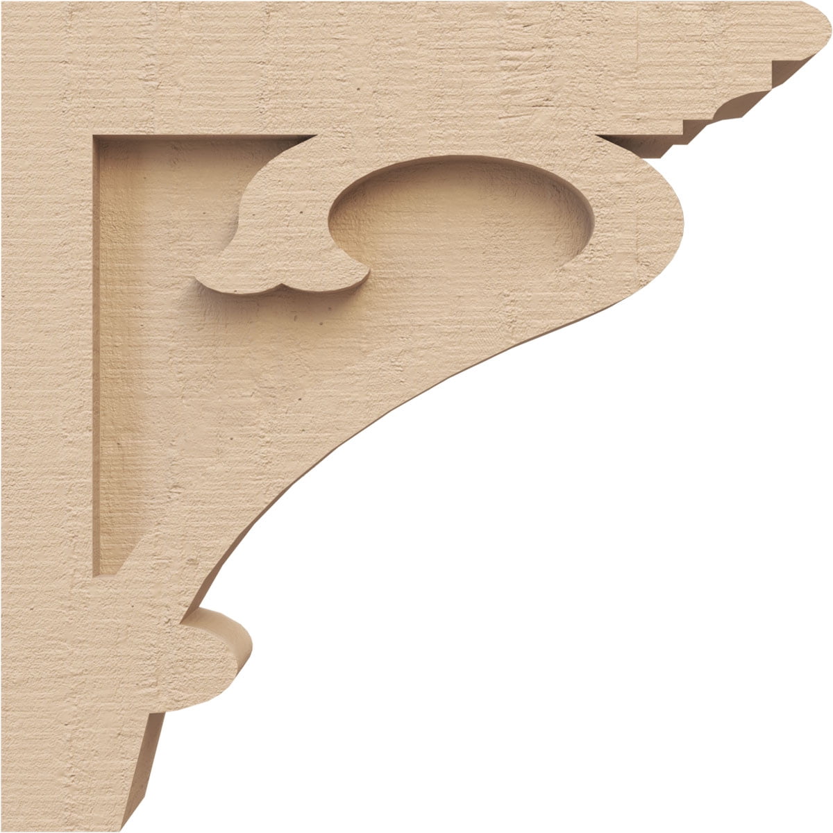 2"W x 10"D x 10"H Thin Mayflower Rough Cedar Woodgrain TimberThane Corbel, Primed Tan