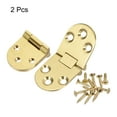 thumbnail image 2 of Uxcell 2.76x1.18inch Flip Hinges Sewing Machine w Screws Brass Gold Tone 2Pack, 2 of 4