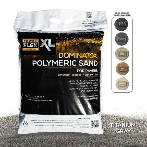 DOMINATOR XL 40 lbs. Titanium Gray Polymeric Sand, Premium Ceramic Flex
