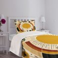thumbnail image 2 of Ambesonne Mid Century Modern Quilted Bedspread Set 2 Pcs, Boho Sun Moth, Twin Size, Pale Coffee Eggshell, 2 of 4