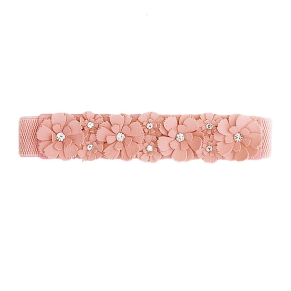 YIGSECU Wide Waist Rope Stretchy Waist Belt Women Elastic Belt Rhinestone Weave Belt