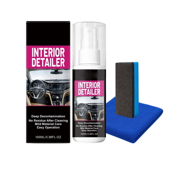 Deep Stain Removal Car Interior Cleaner, Versatile Upholstery Cleaner for Dashboards, Seats, and Carpets, Easy to Use with Spray and Wipe, Ideal for Busy Individuals Who Value Convenience