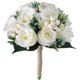 thumbnail image 1 of Wedding Artificial Ivory Rose Berries Bouquets with Green Leaves Holding Flowers, 1 of 5