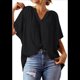 thumbnail image 3 of Blusas Elegantes e Informales para Mujer, -Verano 2025, Cuello en V, Corta, Blusas de Informales para Negocios. Negro L, 3 of 8