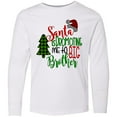 thumbnail image 3 of Inktastic Santa is Promoting Me to Big Brother Green Plaid Tree Long Sleeve Youth T-Shirt, 3 of 5