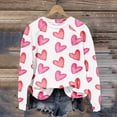 thumbnail image 2 of Diufon Hauts de la Saint-Valentin pour Femmes Manches Longues Col Rond Chandail Décontracté Tendance Mignon Imprimé Graphique Blouse, 2 of 7