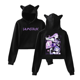 thumbnail image 1 of Pop cazadora para niña Hooded Sweatshirt Women's Cat Ear Hoodie ,Soft Streetwear Pullover ,Cute Long Sleeve Tops for Fall Winter （Black）, 1 of 3