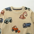 thumbnail image 5 of Toddler Boy Sweatshirt Round Neck Long Sleeve Casual Dinosaur Tractor Printed Pullover Tops T-Shirt Boys & Girls Shirts,Beige,2-3 Years, 5 of 5