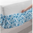 thumbnail image 2 of Floral Bed Skirt, Pattern of Bluish Flowers and Leaves on Plain Background Romantic Art Print, Elastic Bedskirt Dust Ruffle Wrap Around for Bedding Decor, 4 Sizes, Sea Blue and White, by Ambesonne, 2 of 2