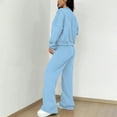 thumbnail image 5 of Women 2 Piece Outfits Sweatsuit Oversized Zip-Up Sweatshirt Sweatpants Tracksuit Sweat Lounge Matching Set 2025 Fall Trendy, 5 of 6