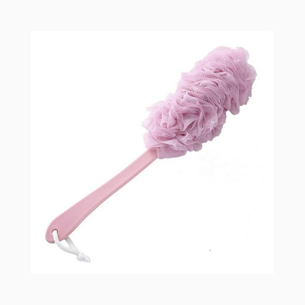 Depurador de espalda para ducha, cepillo de ducha de lufa con mango largo, limpiador de espalda de malla de nailon suave, cepillo de baño para mujeres y hombres, exfoliante corporal para personas