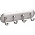 thumbnail image 1 of shiyou-iDesign York Self-Adhesive Key Rack Organizer for Entryway, Kitchen - 4 Hook, Stainless Steel/Chrome, 1 of 4