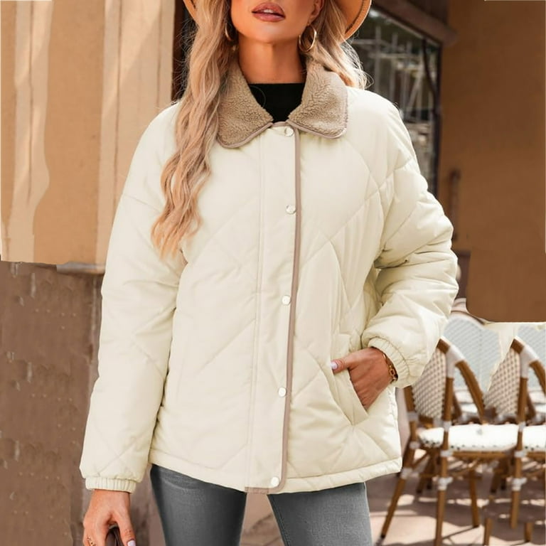 ジャケット・アウター OVY Stand Collar Padded Coat L Xdegoge Quilted Jackets for Women Lightweight Winter Casual Long