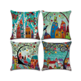 thumbnail image 1 of Funda de almohada decorativa de cuatro piezas, diseño único, exterior, funda de almohada en forma de concha, 45 * 45 cm, funda de almohada retro pintada a mano brillar Electrónica, 1 of 5