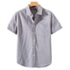 thumbnail image 1 of Ceisia Men's Cotton Linen Blend Short Sleeve Shirt | Solid Color Casual Loose Fit Button Down Top Gifts, 1 of 3