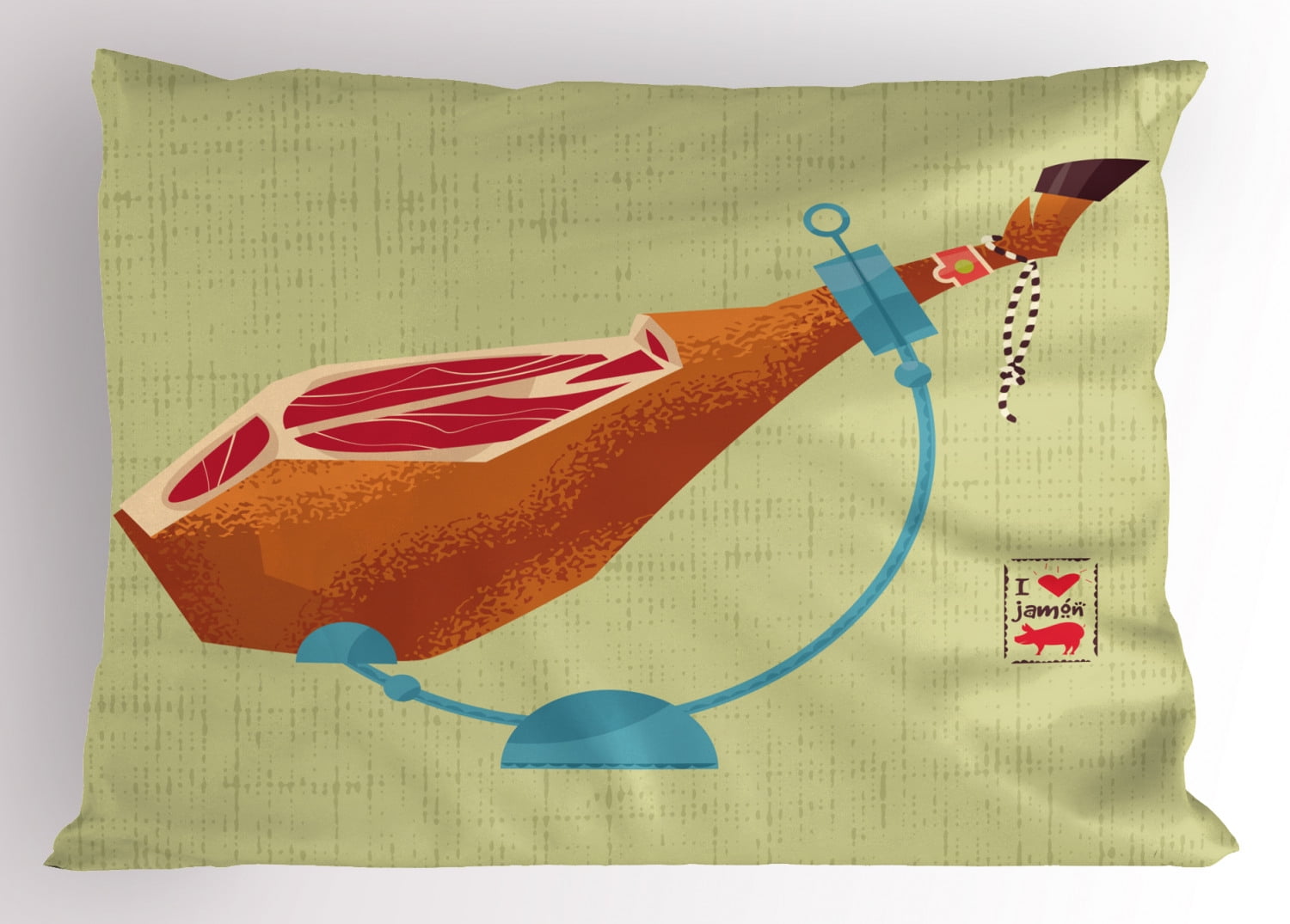 Spanish Pillow Sham, DryCured Spanish Ham Traditional European