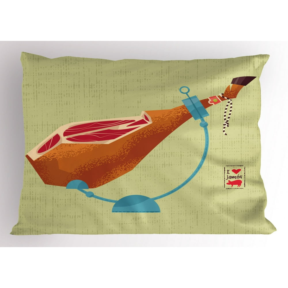 Spanish Pillow Sham, DryCured Spanish Ham Traditional European