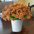 thumbnail image 5 of VVYXX 12 Bundles Artificial Fall Flowers Autumn Fake Flowers Artificial Faux Plants Outdoors Decorations Home Thanksgiving Front Door Porch Patio Decor, Orange, 5 of 7