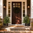 thumbnail image 4 of 2ft Potted Artificial Norfolk Pine Tabletop Tree, UV Resistant Faux Cedar Plant for Indoor Outdoor Year-Round & Christmas Decor,A, 4 of 6