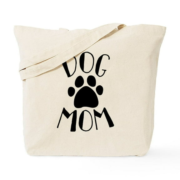CafePress - Dog Mom Paw Tote Bag - Unisex Canvas Tote Bag, Beige, 1-Piece