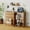Rosewood, variant on Folding Sewing Machine Table, MDF Craft Cabinet with Lockable Wheels, Multipurpose Sewing Desk with Storage Trays Pegs for Small Spaces