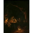 thumbnail image 2 of Gerrit Dou 15x18 Black Ornate Wood Framed Double Matted Museum Art Print Titled - The Night School (C. 1660 - C. 1665), 2 of 5