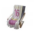 thumbnail image 4 of 16th Birthday Soft Flannel Fleece Throw Blanket, Tasty Cupcake with Candle Teen Girls Style Surprise Illustration, Cozy Plush for Indoor and Outdoor Use, 50" x 60", Fuchsia Yellow, by Ambesonne, 4 of 6