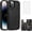Black, variant on Asuwish Compatible with iPhone 15 Pro Max 6.7 inch Wallet Phone Case Tempered Glass Screen Protector and Flower PU Leather Card Holder Stand Cell Cover for i Phone15 15Pro i15 ProMax 15ProMax Purple