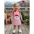 thumbnail image 4 of RUINIXCW Toddler Baby Girl Christmas Dress Outfit Infant Baby Girls Fall Tank Dress Overalls Cute Santa Gingerbread Embroidery Sleeveless Striped Dress with Bows, 4 of 9