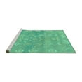 thumbnail image 2 of Ahgly Company Machine Washable Indoor Square Oriental Turquoise Blue Traditional Area Rugs, 8' Square, 2 of 4