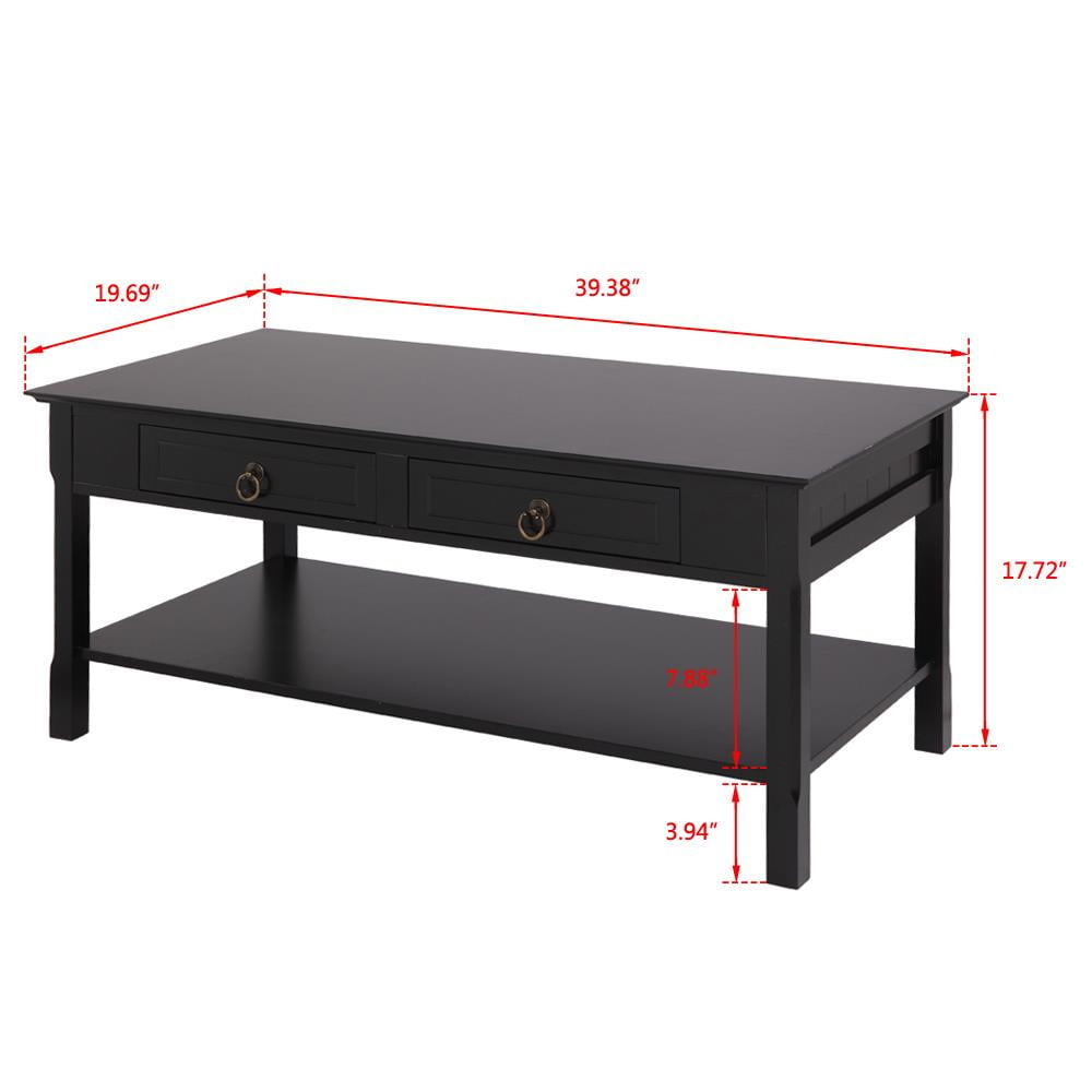 Zimtown Modern Coffee Table With Drawers And Storage Shelf