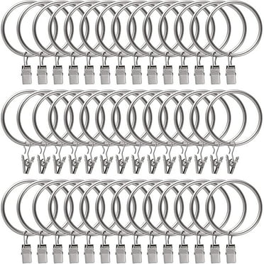 Walmart 40 Pack 1in Rustproof Window Curtain Rings with Clips, Vintage ...