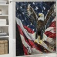 thumbnail image 6 of Orinice Bald Eagle Stars and Stripes Bathroom Decor Set with Hooks, Colorful Luxurious Graphic Print Polyester Fabric Shower Curtain for American Independence Day Celebration, Multi Size, 6 of 7
