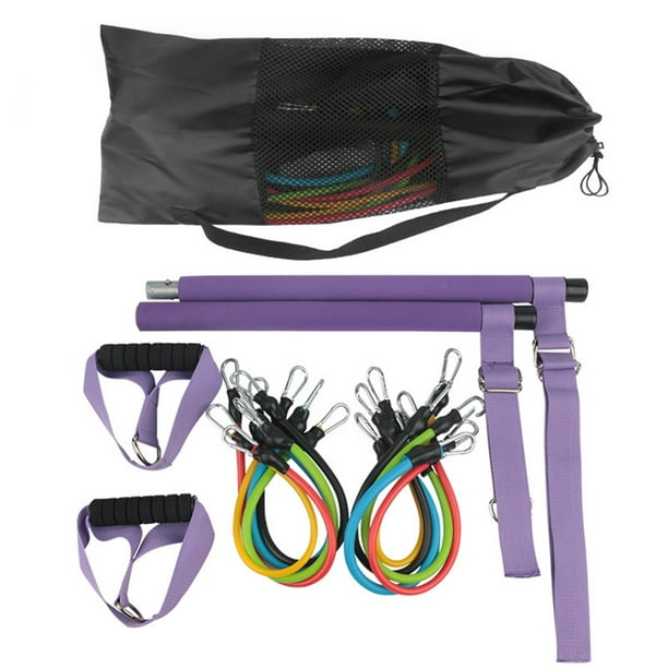 Labymos Multifunctional Pilates Bar Kit Adjustable Resistance Band for Yoga Fitness  Stretching Exercises 