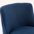 thumbnail image 6 of Swivel Bar Stools Set of 2, 26'' Upholstered Counter Height Swivel BarStools, Fabric Island Chairs with Back & Wood Legs for Kitchen, Pub & Cafe, Blue, 6 of 9