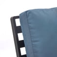 thumbnail image 3 of LeisureMod Walbrooke Mid-Century Modern Outdoor Patio Armchair with Black Powder Coated Aluminum Frame and Removable Cushions for Patio, Balcony, and Backyard, Set of 2 (Navy Blue), 3 of 6