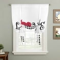 thumbnail image 2 of Valentine's Day Tie Up Curtains for Windows, Balloon Window Shades, LOVE Romantic Red Roses Black Buffalo Plaid Kitchen Window Treatments Roll Up Curtain for Basement/Nursery 52"x45", 2 of 8
