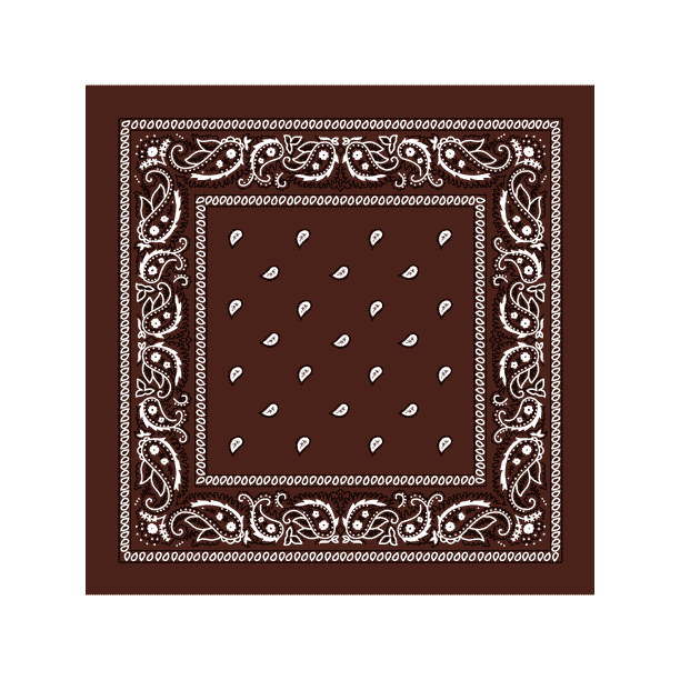 Bandana.com - Dark Brown Paisley Bandana - Single Piece 22x22 - Walmart