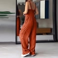 thumbnail image 2 of Wyzesi Maternity Jumpsuits Fall Women's Square Neck Ribbed Wide Leg Jumpsuit Sleeveless High Waist Pants Rompers with Pockets 2025 Features, 2 of 7