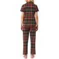 thumbnail image 3 of INSPIRE CHIC Conjunto de Pijamas de Mujer a Cuadros de Manga Larga con Pantalones, Botones y Bolsillos XL de Manga Corta - Cuadros Rojos, 3 of 6