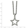 thumbnail image 2 of Stainless Steel Polished Round Cubic Zirconia Star Necklace - 18 Inch, 2 of 2