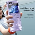 thumbnail image 7 of ELEHOLD Plating Clear Case for Samsung Galaxy Z Flip 5,Clear Back PC Plating Bumper for Women Men Hybrid Shockproof Full Body Hinge Protective Case for Samsung Galaxy Z Flip 5,Purple, 7 of 7