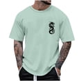 thumbnail image 2 of Vivianyo HD Short Sleeve Shirt for Men,Big Summer Fashion Casual Men's Round Neck Printed T-shirt Top, 2 of 4