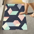 thumbnail image 2 of Yayeee Bath Rug for Bathroom Floor Non Slip Contour Fluffy Soft Absorbent Mat, 20"x24", Black Cubes, 2 of 7