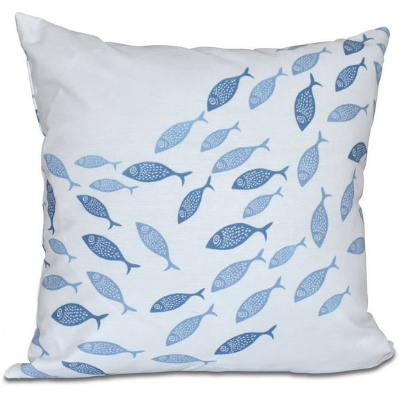 Simply Daisy 16" x 16" Escuela Animal Print Outdoor Pillow, Blue